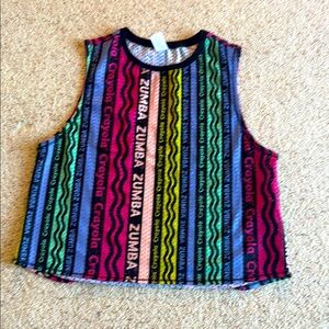 Colorful Zumba Crayola Tank Top S NWOT